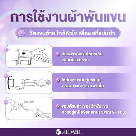 เครื่องวัดความดันโลหิต ALLWELL รุ่น BP EZYCHECK หน้าจอเปลี่ยนสี ระบบเสียงพูดภาษาไทย_3